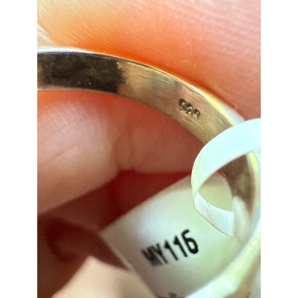 Pink Spiny Turquoise 925 Sterling Silver Closed Back Ring Size 7.25 6.9 Grams - Picture 5 of 5